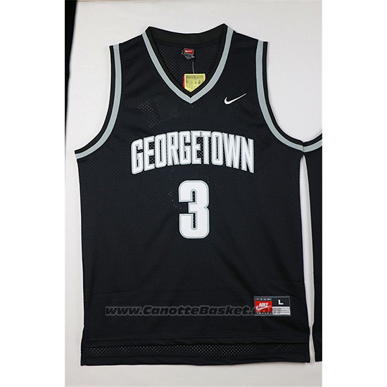 Maglia NCAA Georgetown Hoyas Allen Iverson #3 Nero